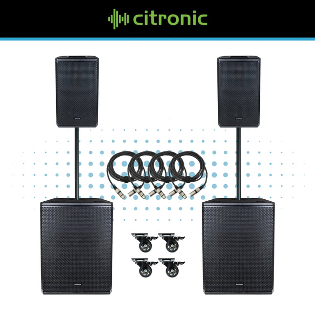 Citronic CORVA 10 Active PA System with 15" Subwoofers