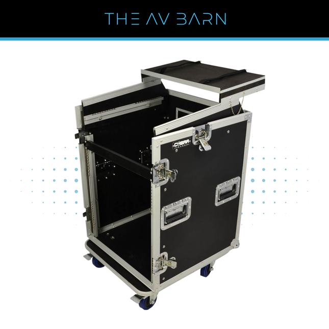 12U + 10U Rack Case with Laptop Shelf & Side Table