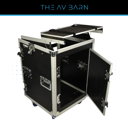12U + 10U Rack Case with Laptop Shelf & Side Table