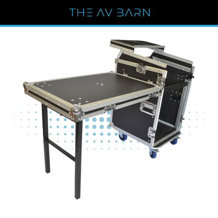 12U + 10U Rack Case with Laptop Shelf & Side Table