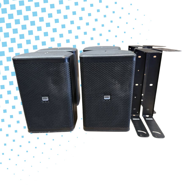4x DAP XI-8 Black Loudspeakers with Brackets - Used
