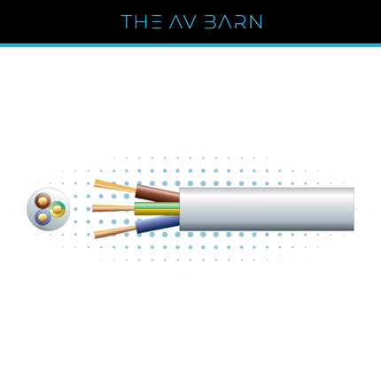 3 Core Round PVC Cable 300/500V 15A H05VV-F3 - 100m Reel