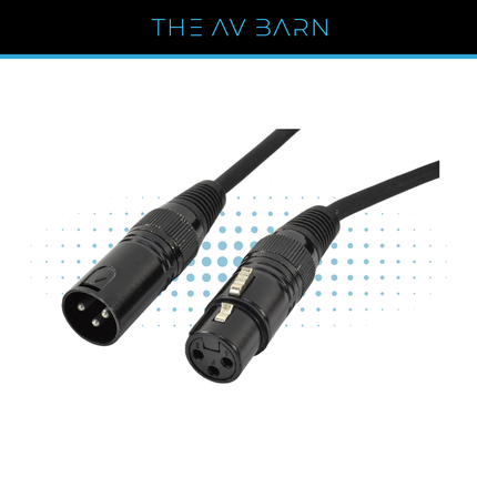 3 Pin DMX Lead Metal XLR Male to Female - Various Lengths