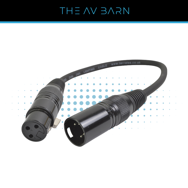 5 Pin Male to 3 Pin Female DMX Adaptor Lead