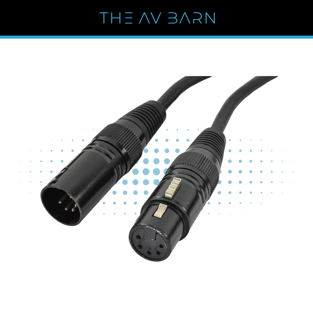 5 Pin DMX Lead Metal XLR Male to Female - Various Lengths