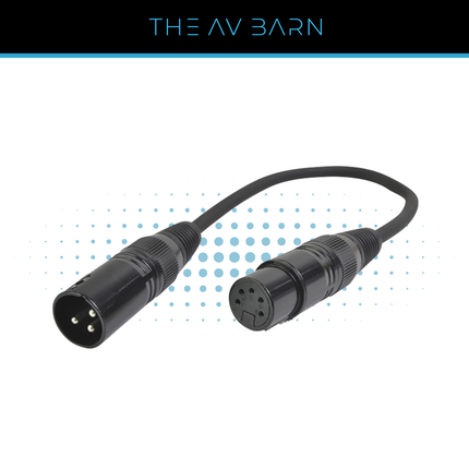 3 Pin Male to 5 Pin Female DMX Adaptor Lead