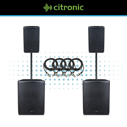 Citronic CORVA 8 Active PA System with 12" Subwoofers