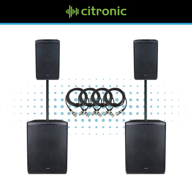 Citronic CORVA 8 Active PA System with 12" Subwoofers