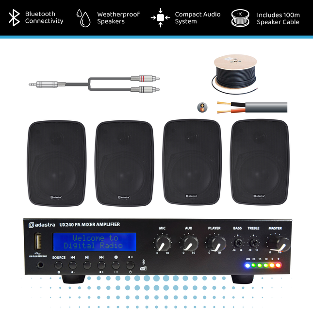 Adastra Background Music System with UX240 Compact Amplifier