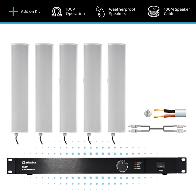 Adastra 100V Column Speaker PA Expansion Kit