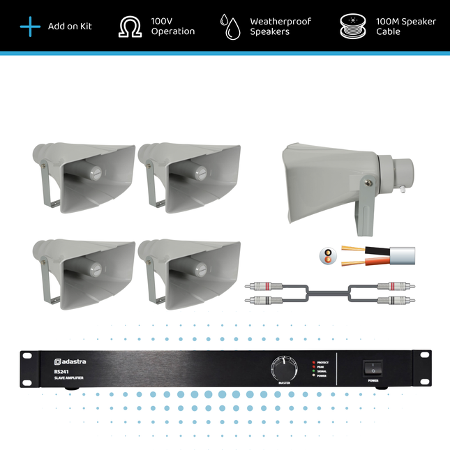 Adastra 100V Horn Speaker PA Expansion Kit