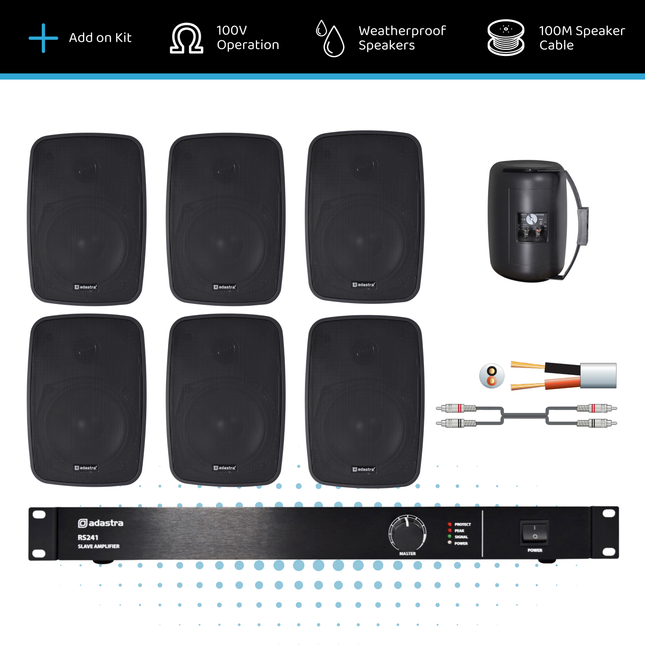 Weatherproof Wall Speaker PA Expansion Kit