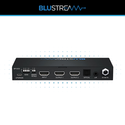 Blustream SP12CS 2 Way 4K HDMI Splitter | 4K 60Hz HDMI 2.0 Smart Scaling Splitter