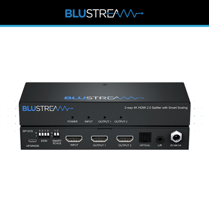 Blustream SP12CS 2 Way 4K HDMI Splitter | 4K 60Hz HDMI 2.0 Smart Scaling Splitter