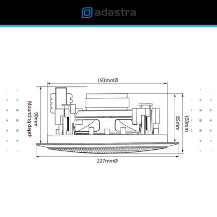 Adastra 2-Zone 100V Ceiling Speaker Background Music System