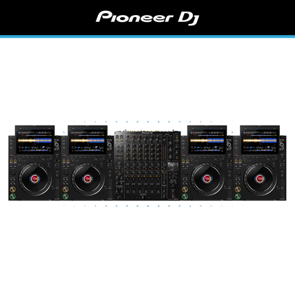 AlphaTheta CDJ-3000X and Pioneer DJ DJM-V10 Professional 4 Deck Club DJ System