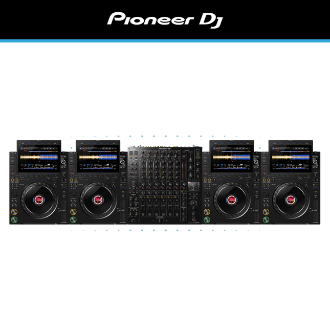 AlphaTheta CDJ-3000X and Pioneer DJ DJM-V10 Professional 4 Deck Club DJ System