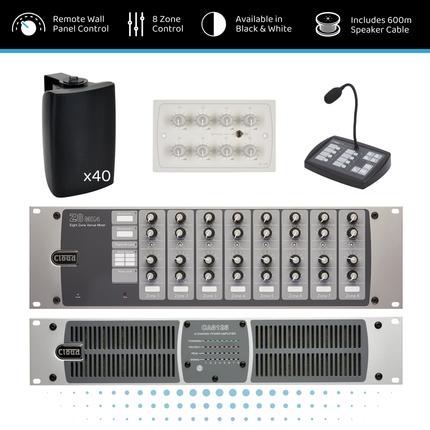 Cloud Eight-Zone Industrial Audio System with Paging & Centralised Volume Control