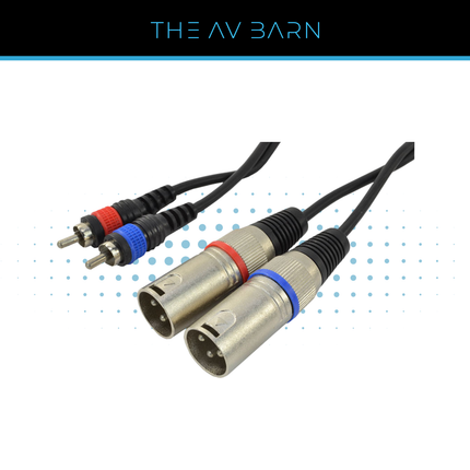 2x RCA Phono to 2x Male XLR Lead