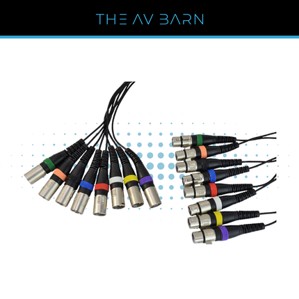 8x Male XLR to 8x Female 8-Way XLR Cable Loom