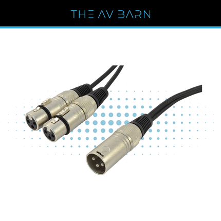 1.5M Male XLR to 2x Female XLR Splitter Lead