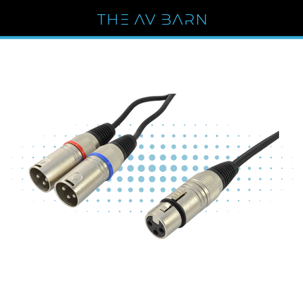 1.5M Female XLR to 2x Male XLR Splitter Lead
