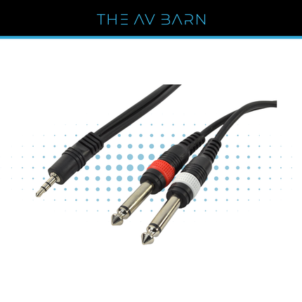 3.5mm Stereo Jack to 2x Mono 1/4" Jack Lead