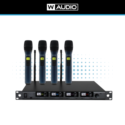 W-Audio DQM 600H 4-Way Handheld Radio Microphone System