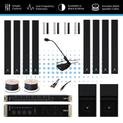 Ecler House of Worship Audio System with Compact Subwoofers