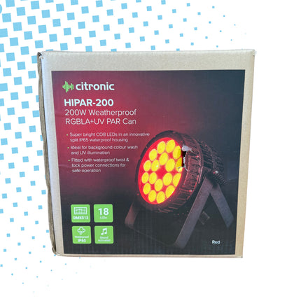 Citronic Hipar-200 RGBLA+UV LED Par Can - Brand New