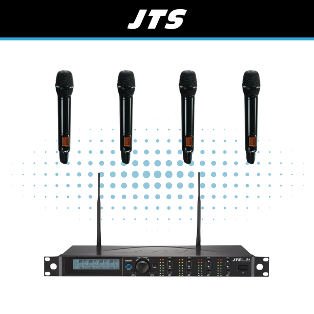 JTS R-4 Wireless Handheld Microphone Kit (4, 8 or 12 Channels)