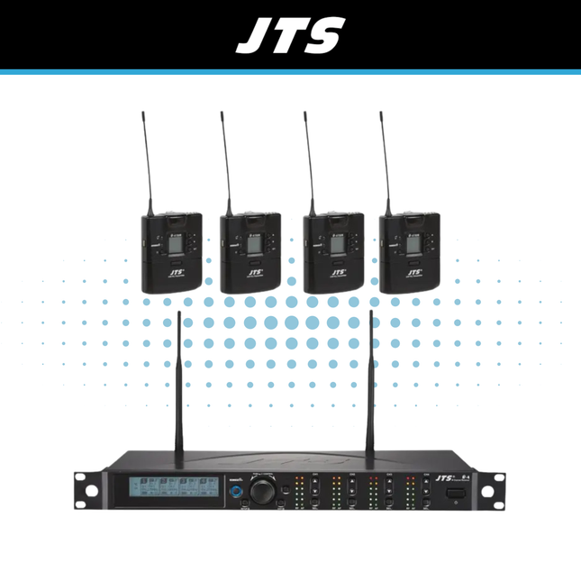 JTS R-4 Wireless Belt Pack Microphone Kit (4, 8 or 12 Channels)
