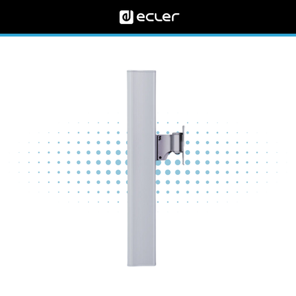 Ecler MIA-81 Compact Column Loudspeaker with Adjustable Wall Bracket