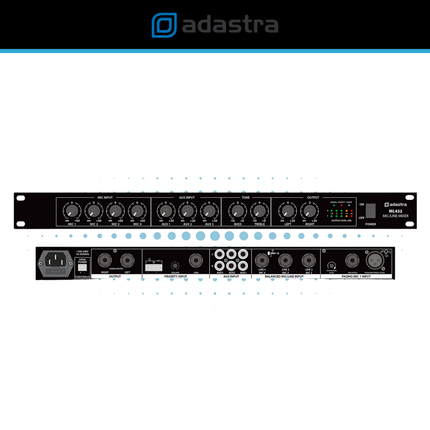 1U Mic Line Rack Mixer with Priority Paging Input