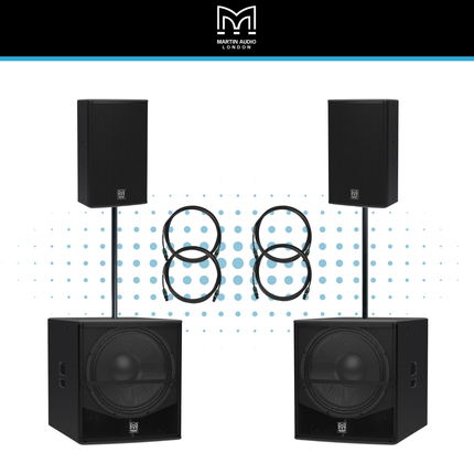 Martin Audio Blackline PA System with Q12 Loudspeakers and Q118 Subwoofers