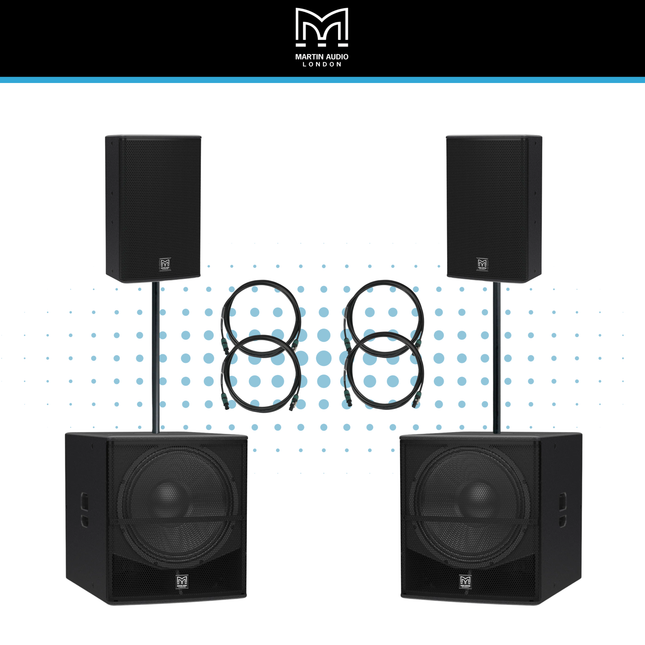 Martin Audio Blackline PA System with Q12 Loudspeakers and Q118 Subwoofers