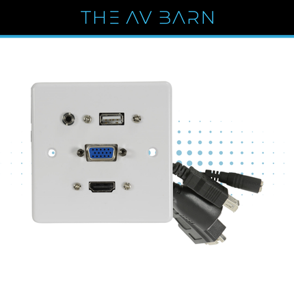 HDMI, VGA, USB & 3.5mm Multimedia Wallplate
