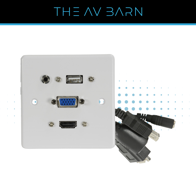 HDMI, VGA, USB & 3.5mm Multimedia Wallplate