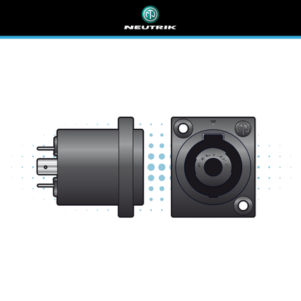Neutrik® NL4MPXX 4-pole Speakon Square Chassis Socket