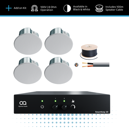 Optimal Audio Ceiling Speaker Extension Kit - 4x 6" Ceiling Speakers