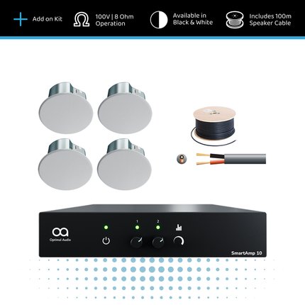 Optimal Audio Ceiling Speaker Extension Kit - 4x 4" Ceiling Speakers