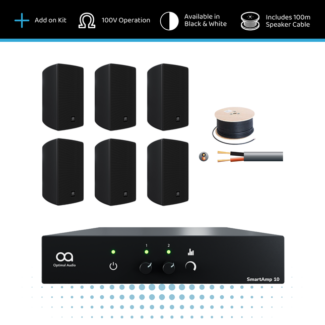 Optimal Audio Wall Speaker Extension Kit - 4x 3" Wall Speakers