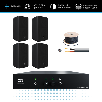 Optimal Audio Wall Speaker Extension Kit - 4x 5" Wall Speakers