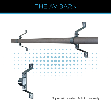 Heavy Duty 100mm Stand-Off Pipe to Wall Bracket - Silver or Black
