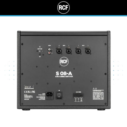 RCF S 08-A 8" Active Subwoofer & 4-Channel Audio System