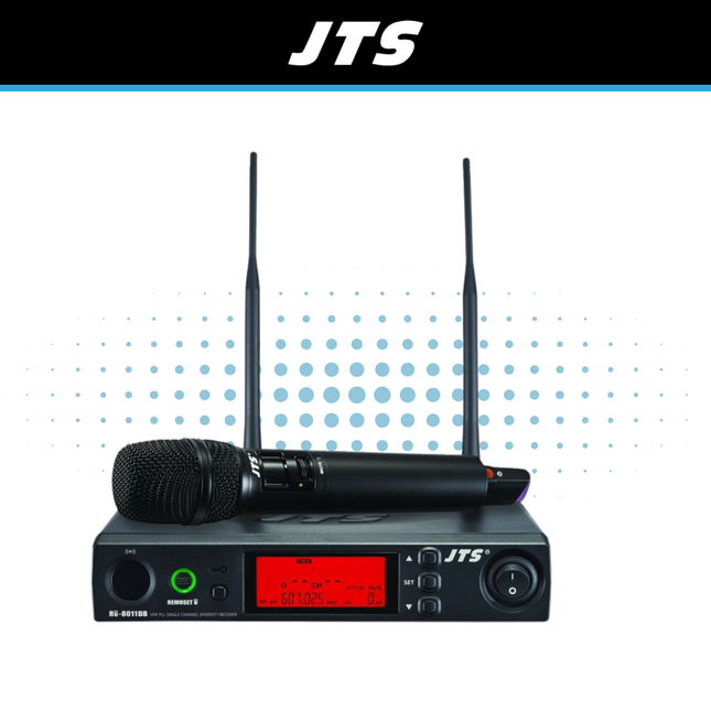 JTS RU-8011DB UHF Diversity Wireless Handheld Microphone System