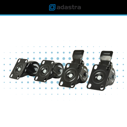 Swivel Castor Set for 19-Inch Rack Cabinets with Brakes