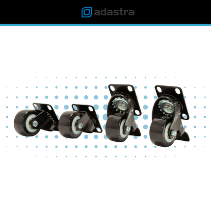 Swivel Castor Set for 19-Inch Rack Cabinets with Brakes