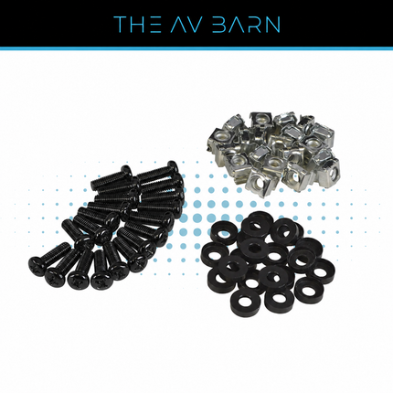 M6 Rack Bolt Kit with Bolts, Cage Nuts, and Washers - Pack of 20