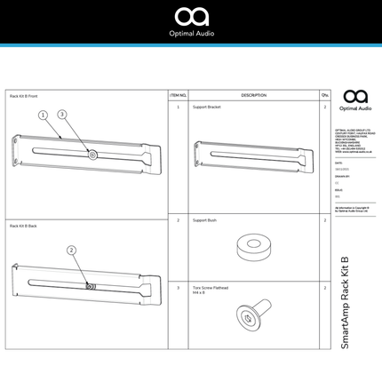 Rack Ears for Optimal Audio Smart Amp 10 & Smart Amp 20